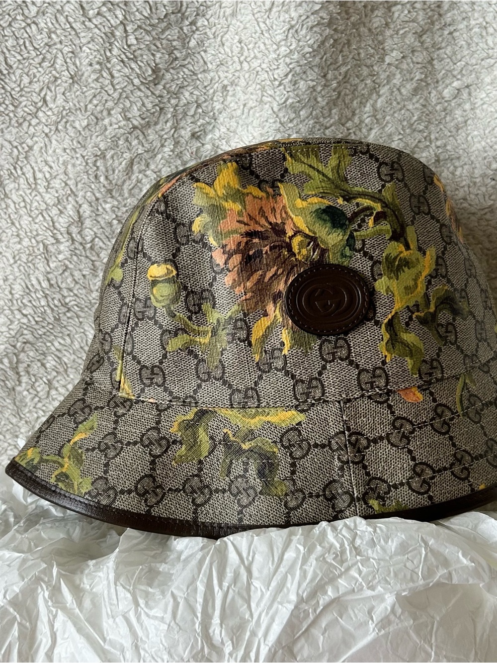 NWT Authentic Gucci Fisherman Bucket Hat w/ Fedora Flora - Picture 4 of 7